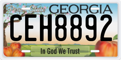 GA license plate CEH8892