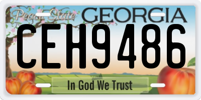 GA license plate CEH9486