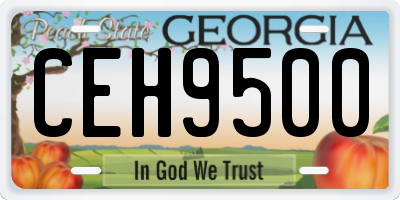 GA license plate CEH9500