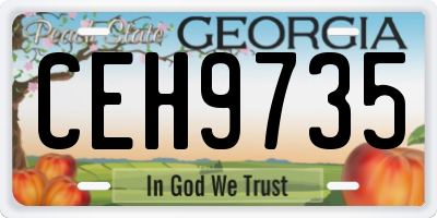 GA license plate CEH9735