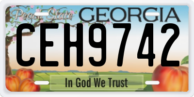 GA license plate CEH9742