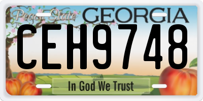 GA license plate CEH9748