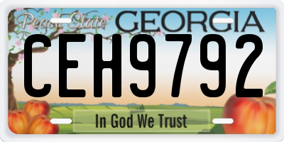GA license plate CEH9792