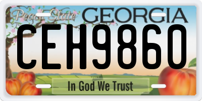GA license plate CEH9860