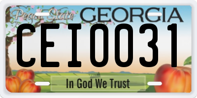 GA license plate CEI0031