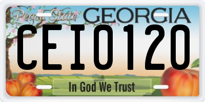 GA license plate CEI0120