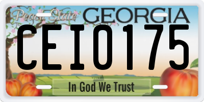 GA license plate CEI0175