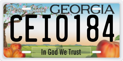 GA license plate CEI0184