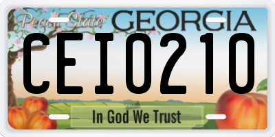GA license plate CEI0210
