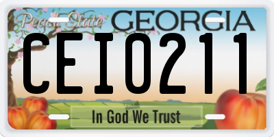 GA license plate CEI0211