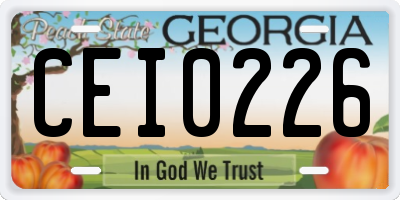 GA license plate CEI0226