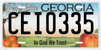 GA license plate CEI0335