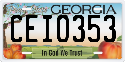 GA license plate CEI0353
