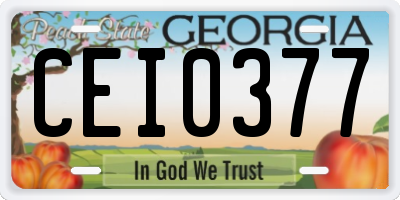 GA license plate CEI0377
