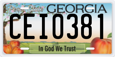GA license plate CEI0381