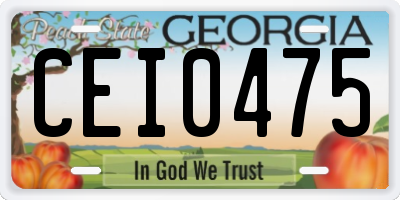 GA license plate CEI0475