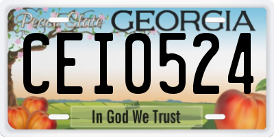 GA license plate CEI0524