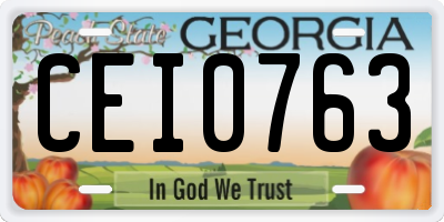 GA license plate CEI0763