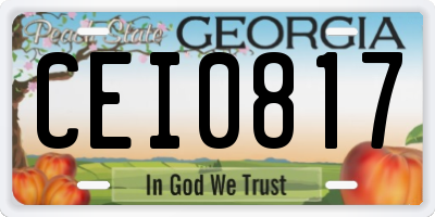 GA license plate CEI0817