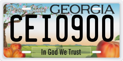 GA license plate CEI0900