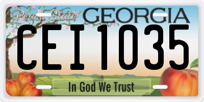 GA license plate CEI1035