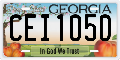 GA license plate CEI1050