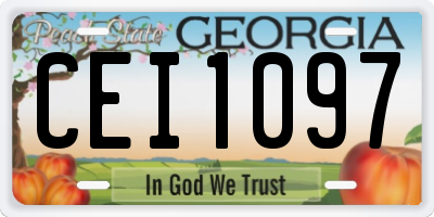 GA license plate CEI1097