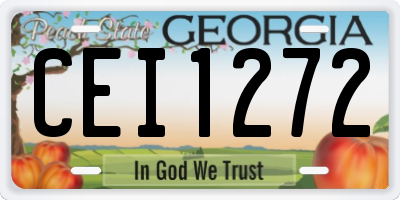GA license plate CEI1272