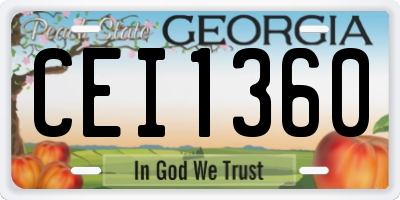 GA license plate CEI1360