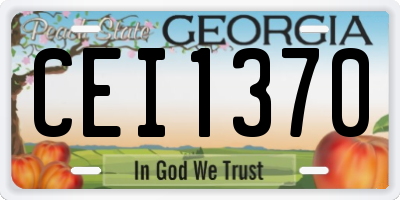 GA license plate CEI1370