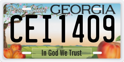 GA license plate CEI1409