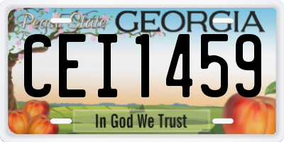 GA license plate CEI1459