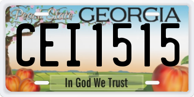 GA license plate CEI1515