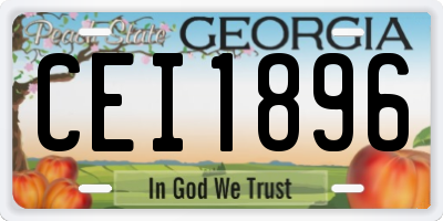 GA license plate CEI1896