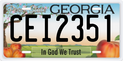 GA license plate CEI2351
