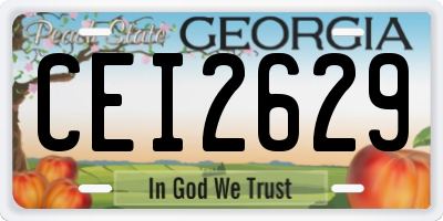 GA license plate CEI2629