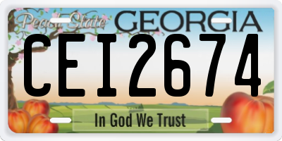 GA license plate CEI2674