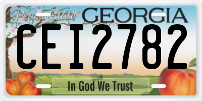 GA license plate CEI2782