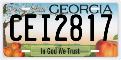 GA license plate CEI2817