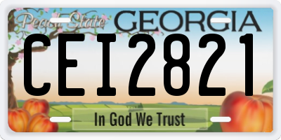 GA license plate CEI2821