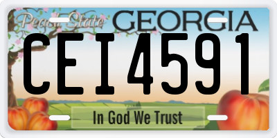 GA license plate CEI4591