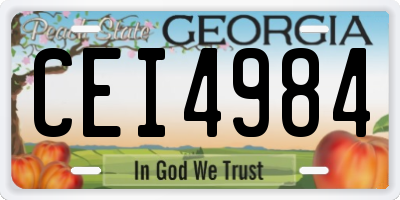 GA license plate CEI4984