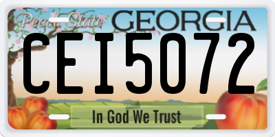GA license plate CEI5072