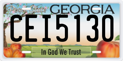 GA license plate CEI5130
