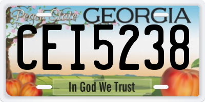 GA license plate CEI5238
