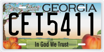 GA license plate CEI5411