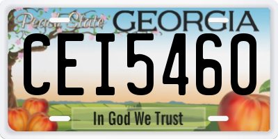 GA license plate CEI5460