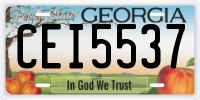 GA license plate CEI5537