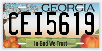GA license plate CEI5619