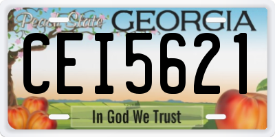 GA license plate CEI5621
